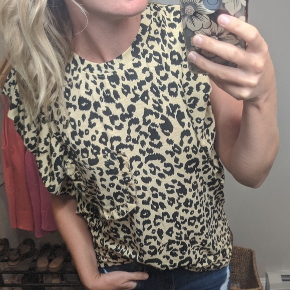 Wild Hearts Ruffle Leopard Pocket Tee - Picture 5 of 5